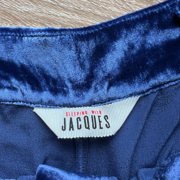 SLEEPING WITH JACQUES The Bon Vivant belted piped velvet robe and pants - Picture 8 of 15